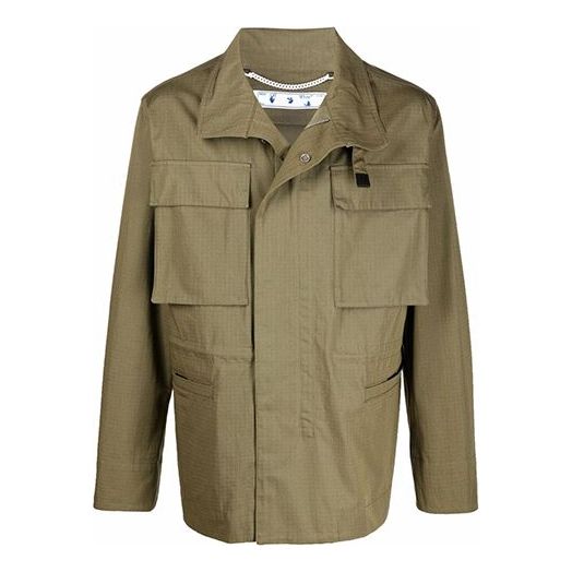 Off-White FW21 Arrow Pattern Jacket Version Green OMEL021F21FAB0025555