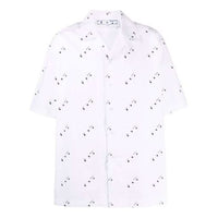 Off-White Full Print Short Sleeve Button Shirt Loose Fit White OMGA196F21FAB0050101