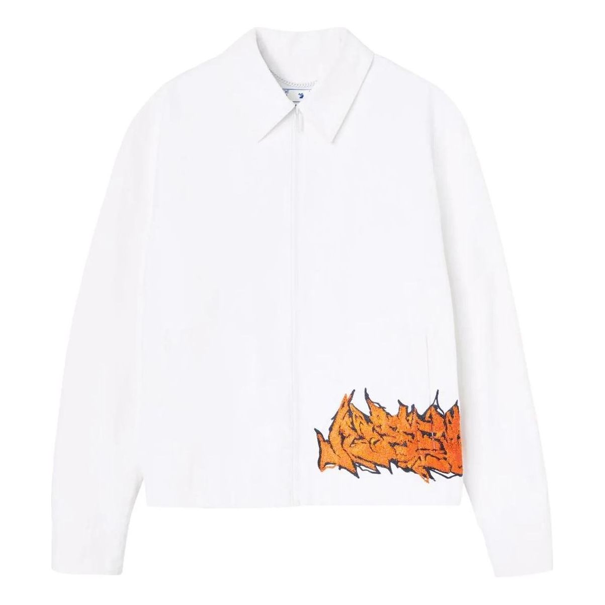 Men's Off-White FW22 Solid Color Casual logo Printing White Jacket OMEA313S22FAB0010120
