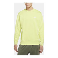 Nike Sportswear Club Fleece Casual Sports Round Neck Pullover Yellow BV2663-352