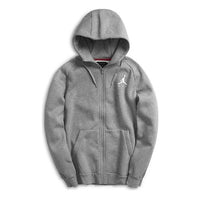 Air Jordan Air logo Printing Fleece Sports Hooded Jacket Gray 939998-091