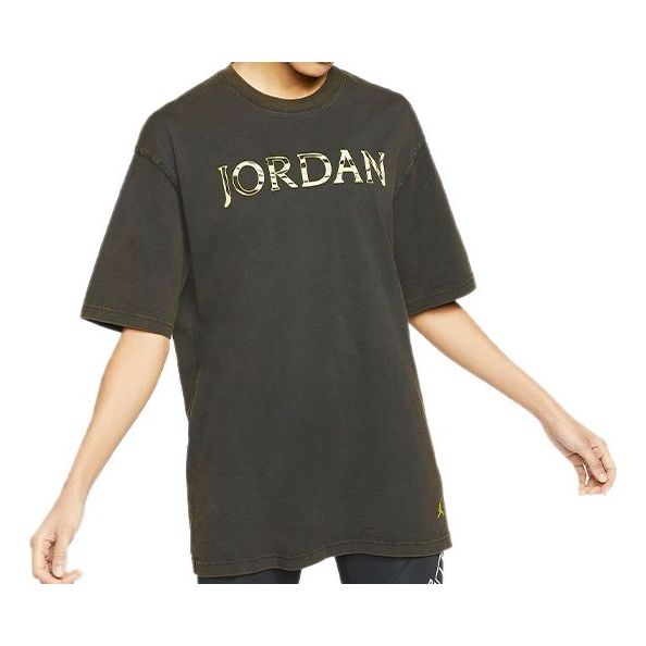 (WMNS) Air Jordan Utility Logo Round-neck Black CV7444-010