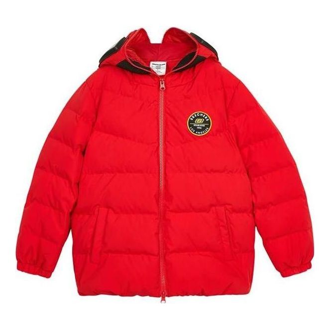 (GS) Skechers Logo Printed Down Jacket 'Red Black Blue Green' L321B089