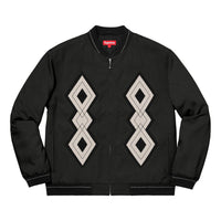 Supreme FW18 Diamond Rayon Bomber Black Jacket Unisex SUP-FW18-268