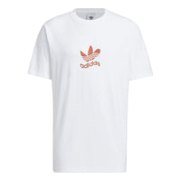 Men's adidas originals Logo Printing Pattern Sports Round Neck Short Sleeve White T-Shirt H47114