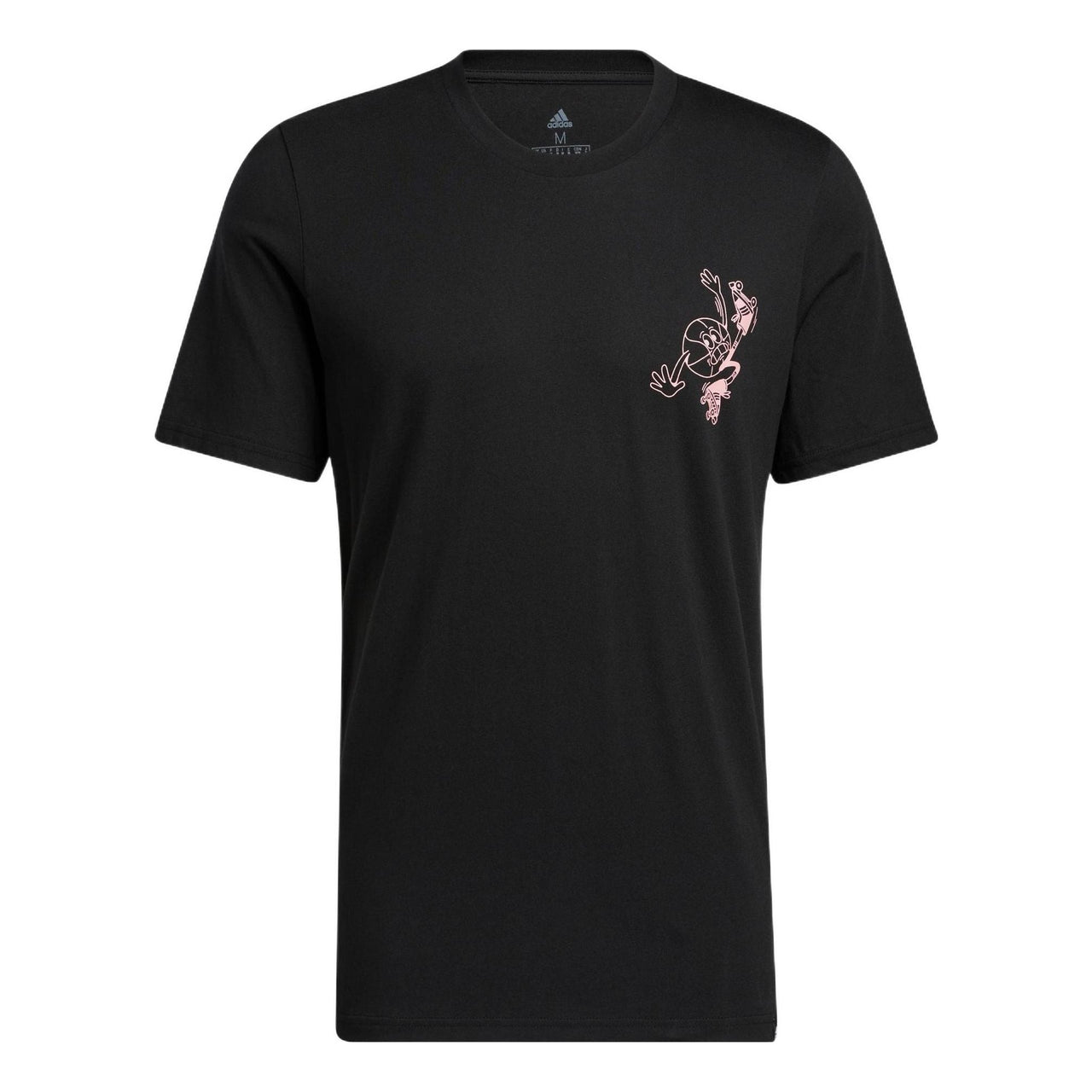 Men's adidas Cartoon Frog Basketball Sports Short Sleeve Black T-Shirt HK6723