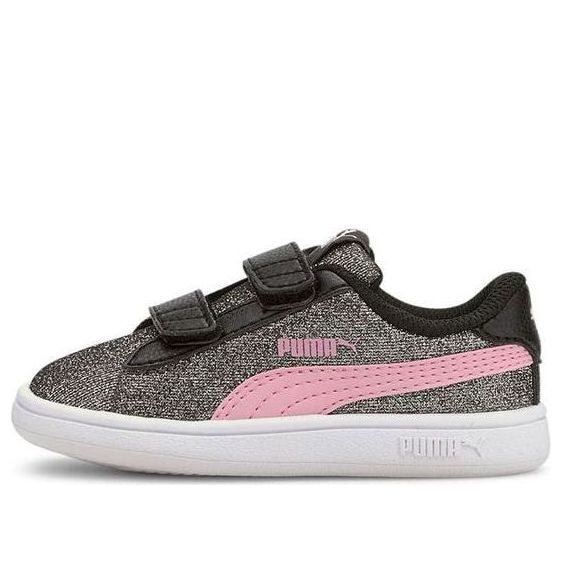 (TD) PUMA Smash V2 Glitz Glam Leisure Board Shoes Pink/Black 367380-18