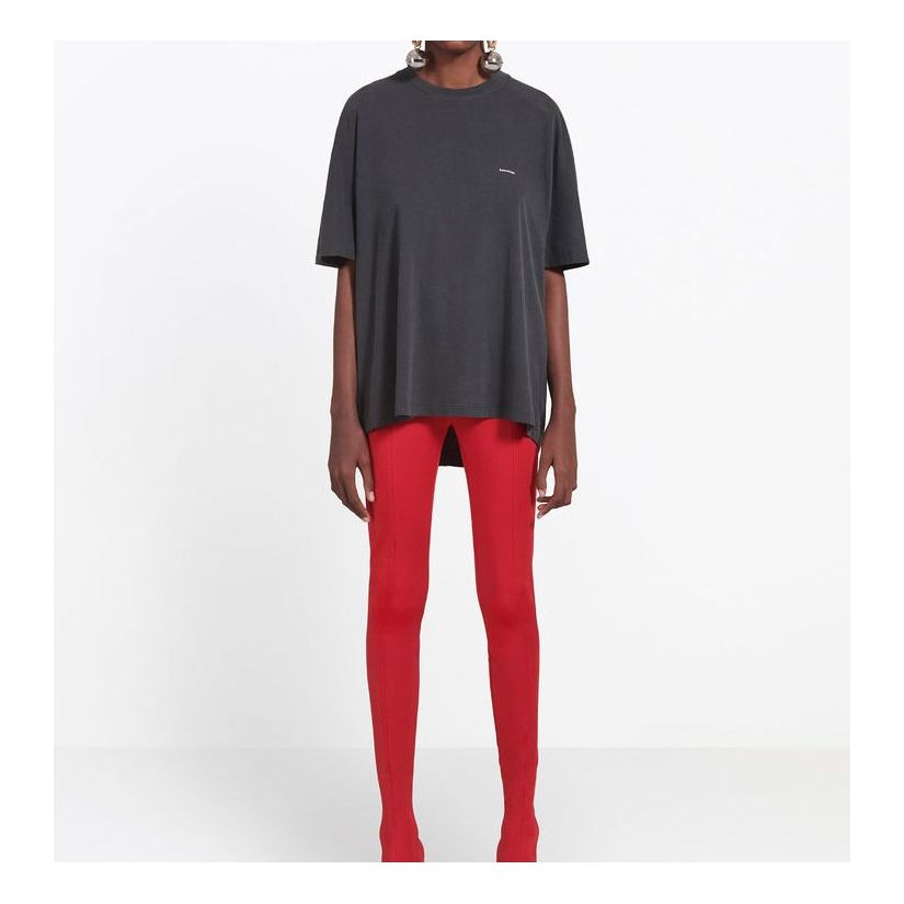 Balenciaga Small Alphabet logo Loose Short Sleeve Black 482204TYK281055
