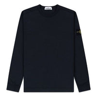 Men's STONE ISLAND Solid Color Round Neck Navy Blue 721564450-V0020