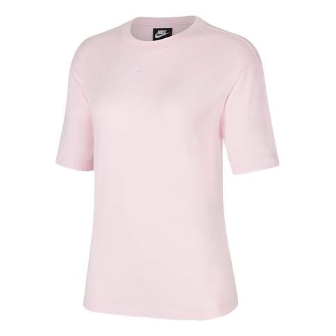 (WMNS) Nike Solid Color Round Neck Short Sleeve Pink DJ2789-630