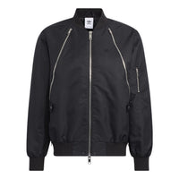 adidas originals Zipper Jkt Solid Color Sports Jacket Black HL6492
