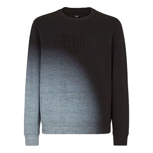 Men's FENDI FW21 Cotton Round Neck Long Sleeves Black FY0178AFRNF0GME