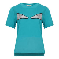 FENDI Bag Bugs Pattern Cotton Round Neck Short Sleeve Blue FAF072A47CF12QD