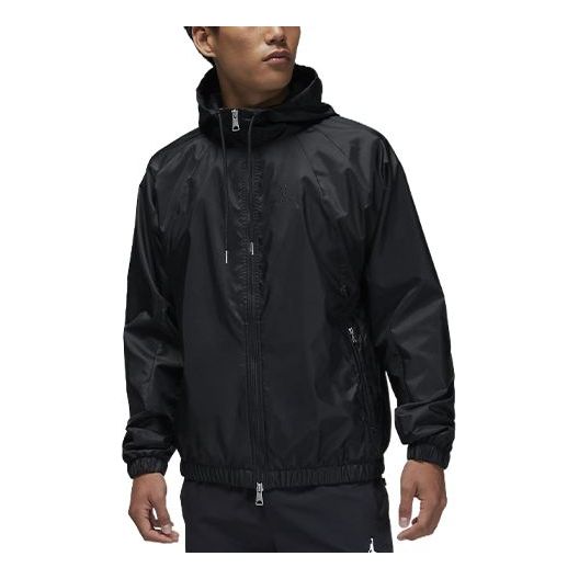 Men's Air Jordan Solid Color Woven Sports Hooded Jacket Black DJ9829-011