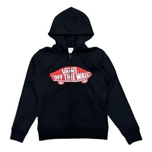 (WMNS) Vans Graphic Pullover Hoodie 'Black Red' VN-0R3MBLK