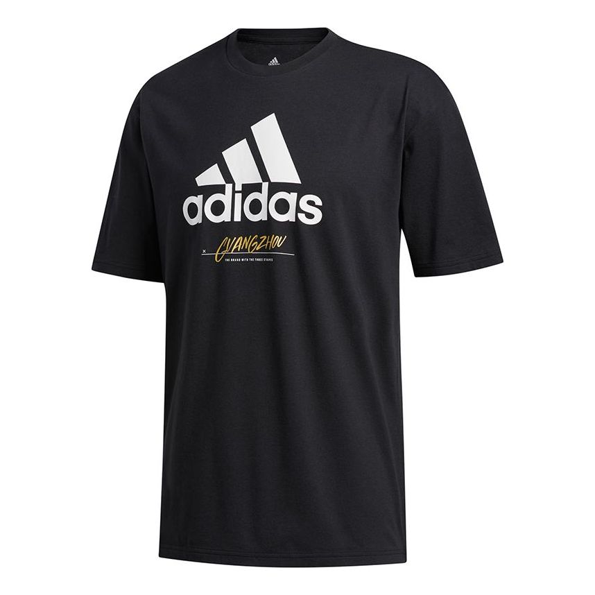 adidas Guangz Jocktag Alphabet Printing Casual Sports Short Sleeve Black GJ0291