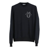 Men's DIOR Bee Pattern Round Neck Loose Long Sleeves Black 333J666W1964-989