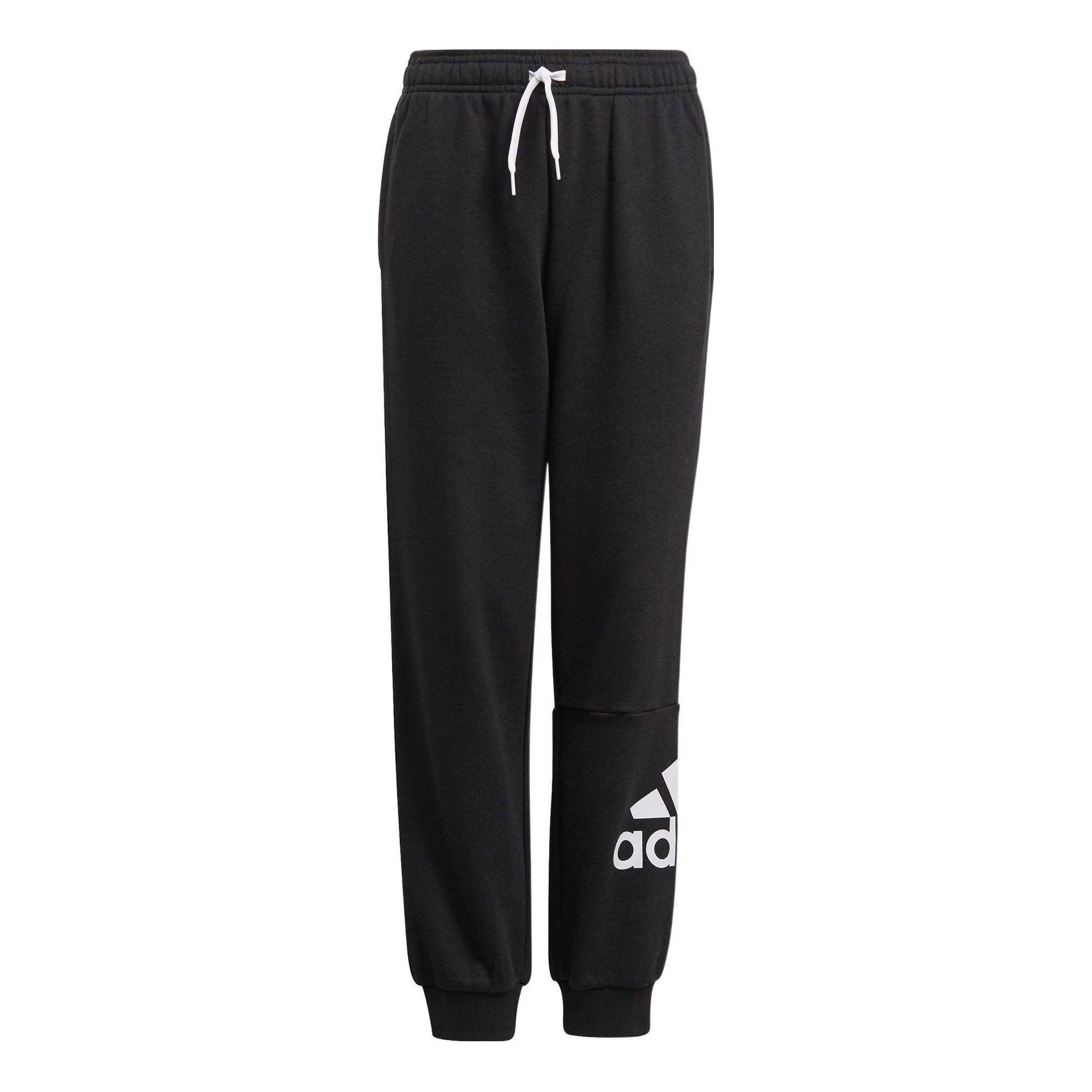 (GS) adidas Essentials French Terry Pants Asia Sizing 'Black White' GN4033