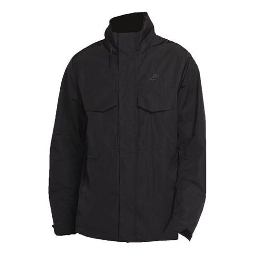 Nike Premium Essentials M65 Unlined Retractable Jacket Coat Black DC6771-010