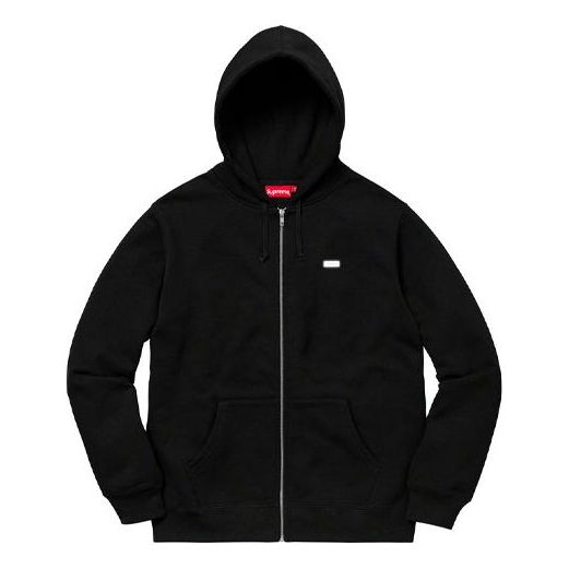 Supreme FW18 Reflective Small Box Zip Up Sweatshirt Black SUP-FW18-1281
