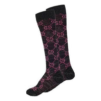 (WMNS) Gucci Cotton Lam GG Socks 'Black Pink' 476525-3G199-1072