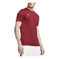 Men's Nike Dri-FIT Logo Printing Round Neck Pullover Short Sleeve Us Edition Wine Red T-Shirt BV6708-677