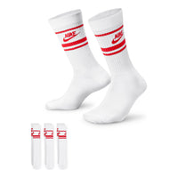 Nike Sportswear Dri-FIT Everyday Essential Crew Socks 'White Red' DX5089-102