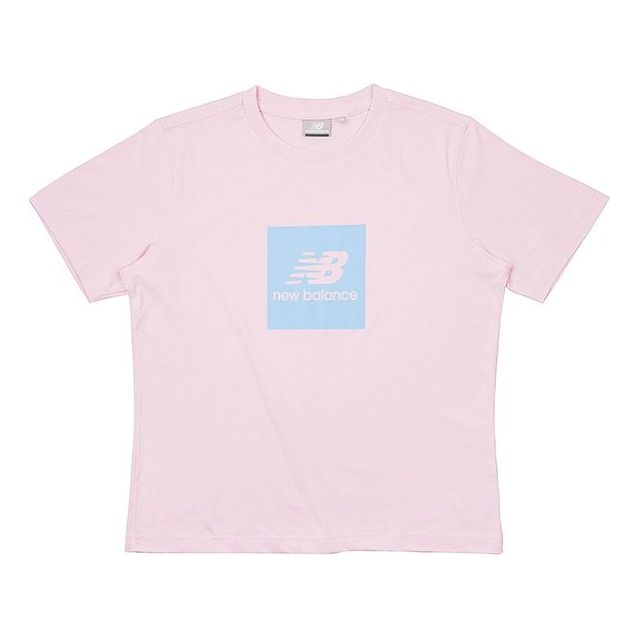 (WMNS) New Balance Chest Logo Printing Sports Short Sleeve Version Pink NEA2E042-PKZ