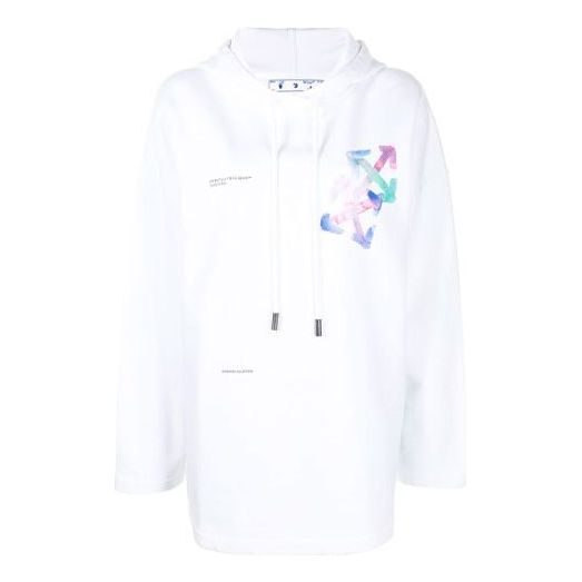 (WMNS) Off-White SS21 Logo Pullover Hoodie White OWBB040S21JER0010184