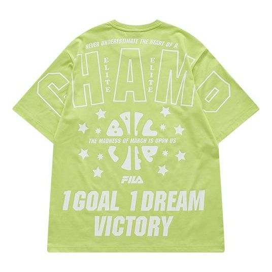 FILA FUSION Back Alphabet Printing Basketball Short Sleeve Couple Style Green T11U125104F-LG