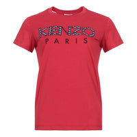KENZO Alphabet Logo Pattern Round Neck Short Sleeve Red T-Shirt FA52TS701990-21