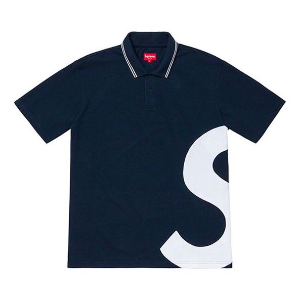 Supreme SS19 S Logo Polo Side S Logo Polo Shirt Unisex Deep Blue SUP-SS19-10388