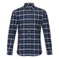 Men's Burberry Plaid Long Sleeves Casual Shirt Navy Blue 80175651