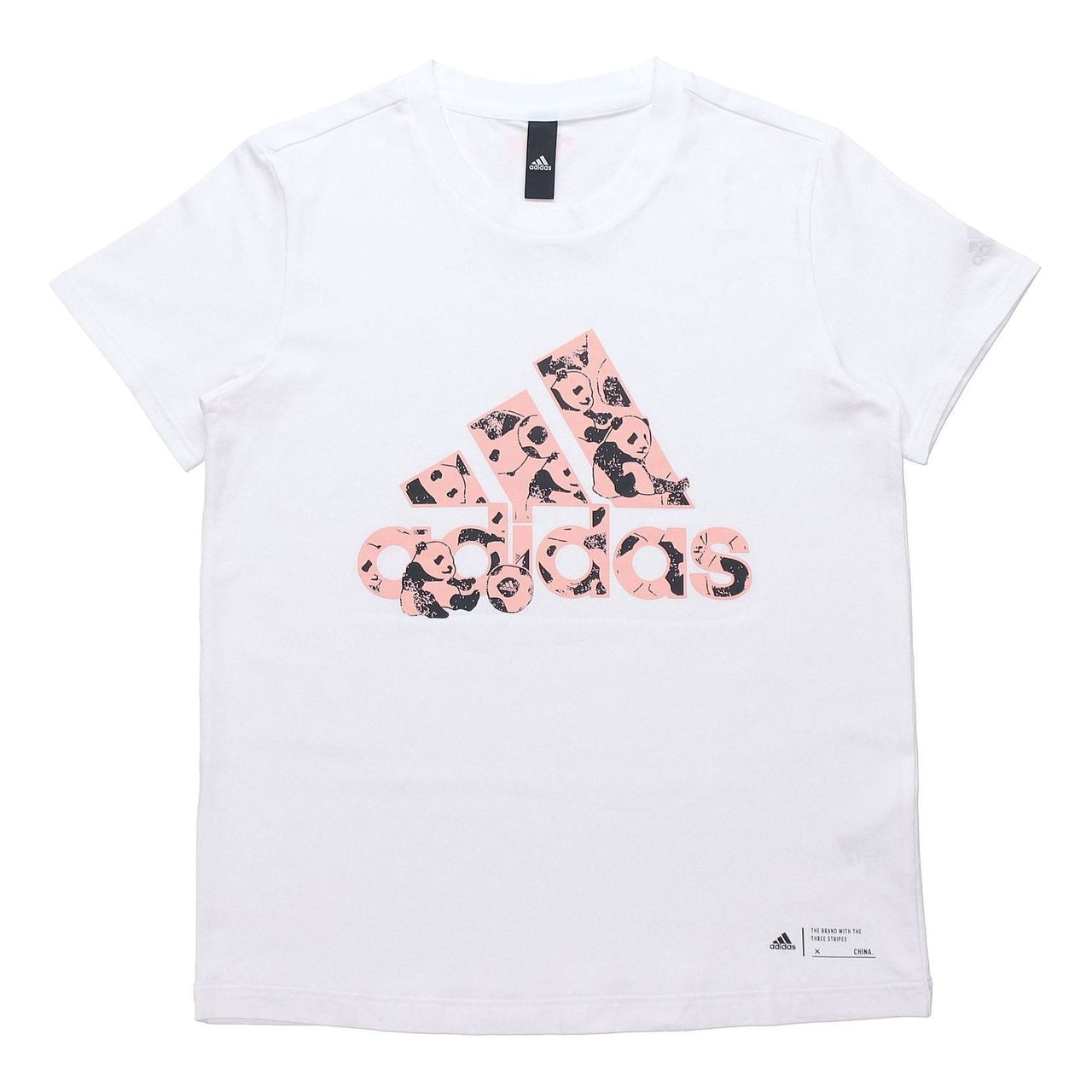 (WMNS) adidas China T-Shirt Asia Sizing 'White Pink' H58191