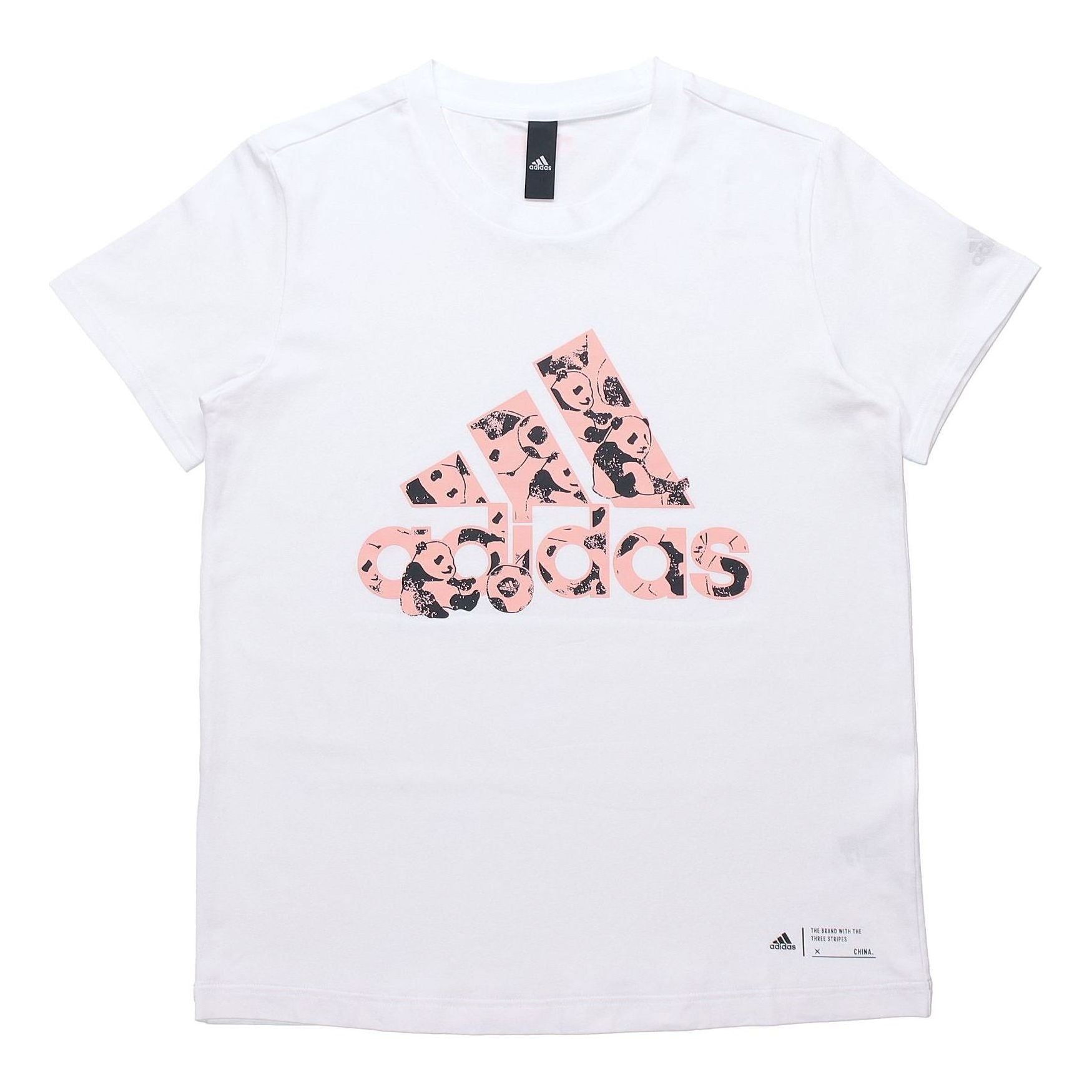 (WMNS) adidas China T-Shirt Asia Sizing 'White Pink' H58191