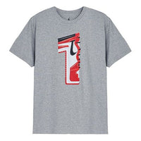 Air Jordan 1 Large Logo Casual Sports Short Sleeve Gray 637292-063