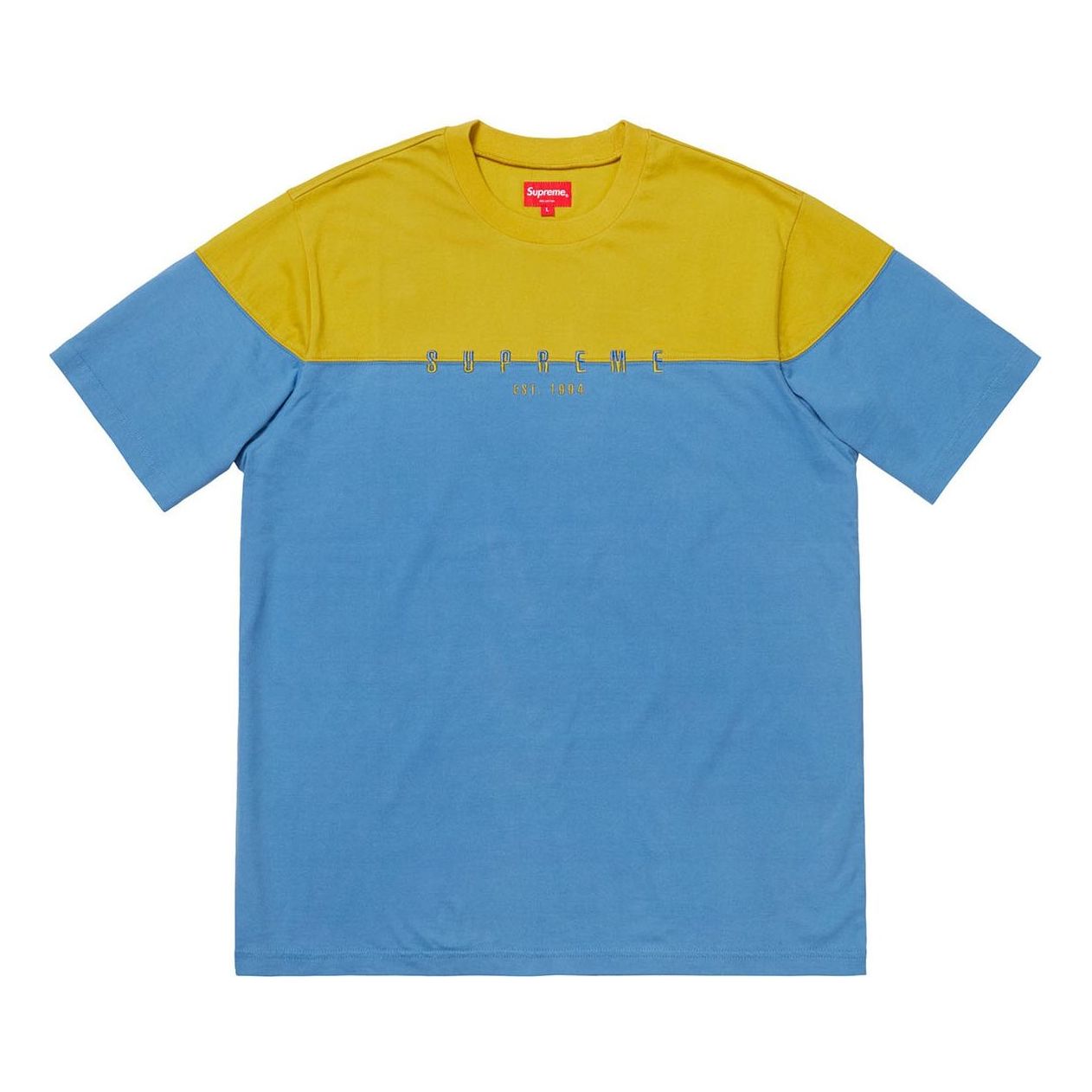 Supreme FW18 Split Logo SS Top Periwinkle Tee SUP-FW18-272