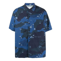Off-White Camo Poplin Holiday Shirt 'Blue' OMGA245F22FAB0024500