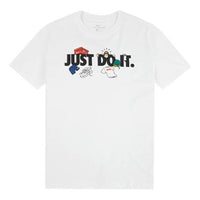 Men's Nike Alphabet Pattern Printing Short Sleeve White T-Shirt AR5077-100