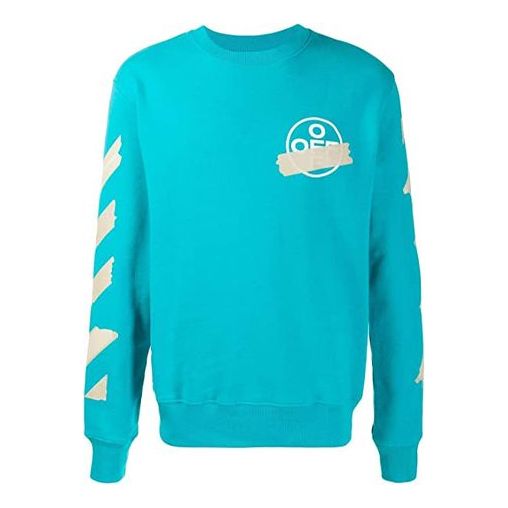 Off-White Tap Arrows Printing Sweater Men Blue OMBA025R20E300023948