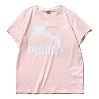 (WMNS) PUMA Classics Logo Short Sleeve TEE Pink 596512-17