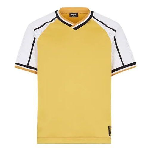 Men's FENDI SS21 Casual Short Sleeve Yellow FAF581AD2ZF17XU