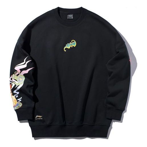 Li-Ning x Disney Gold Fleece Lined Loose Pullover Black AWDQ139-3
