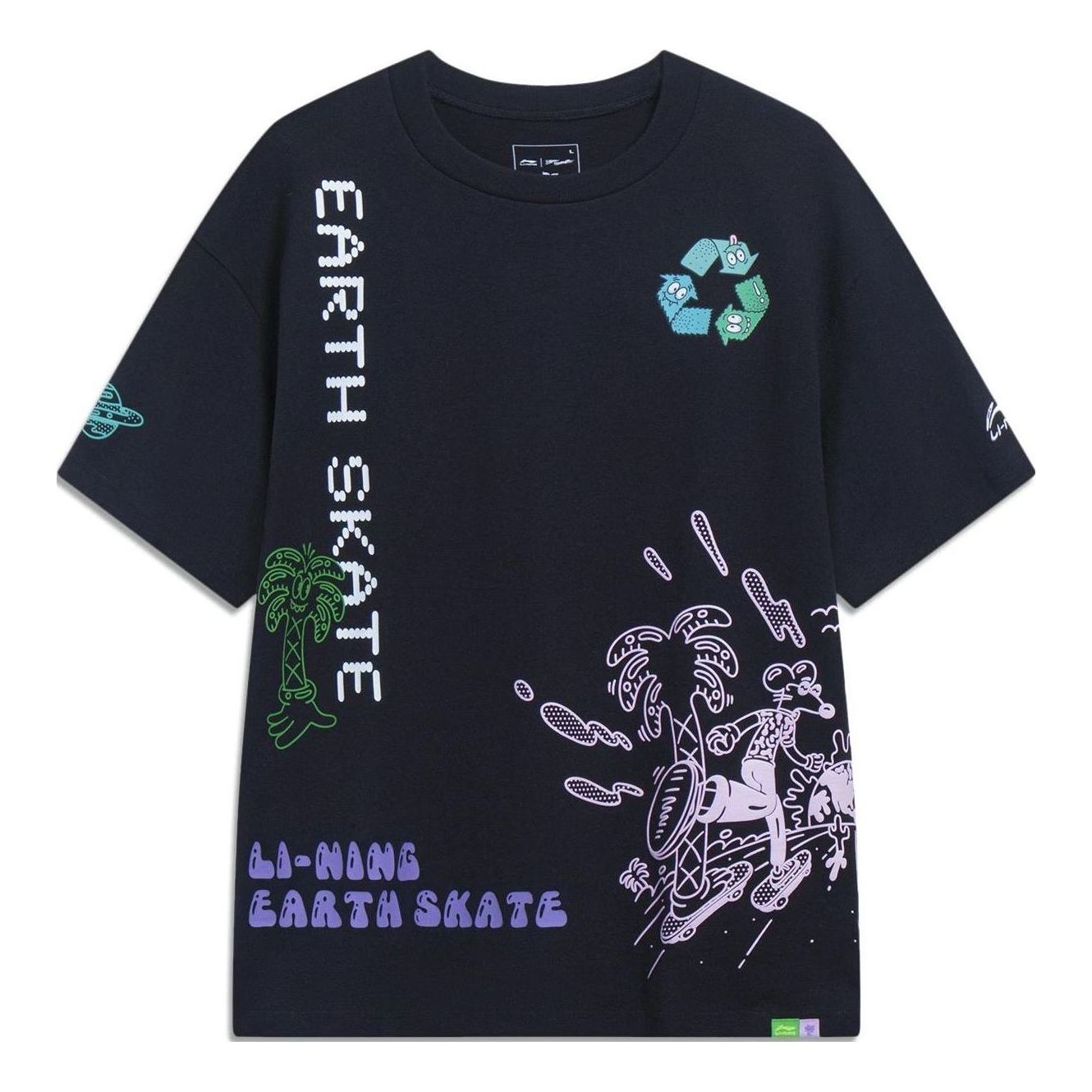Li-Ning x Steven Harrington Cartoon Graphic T-shirt 'Black' AHST075-3