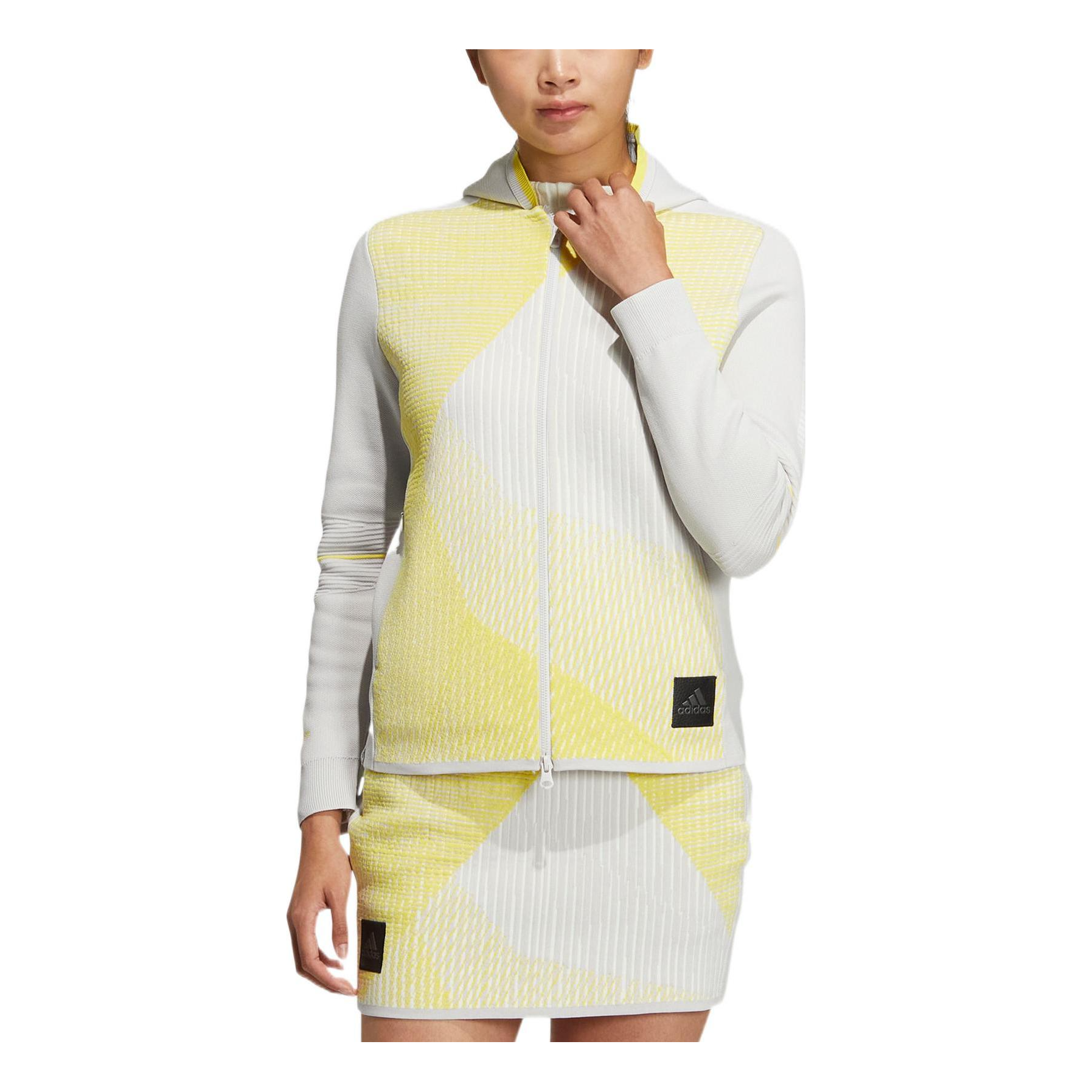 (WMNS) adidas Statement Primeknit Hooded Jacket Asia Sizing 'Yellow Grey' HG1674