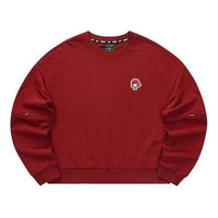 (WMNS) Skechers Solid Color Loose Round Neck Pullover Sweatshirt 'Burgundy' L322W086-02LD
