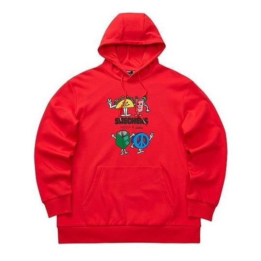 Skechers Fun Cartoon Printed Fleece-Lined Hoodide 'Red Grey Navy' L421U235