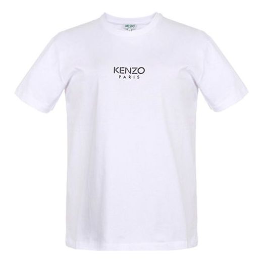 (WMNS) KENZO Cotton logo Printing Round Neck T-Shirt 'White' FA52TS955937-01