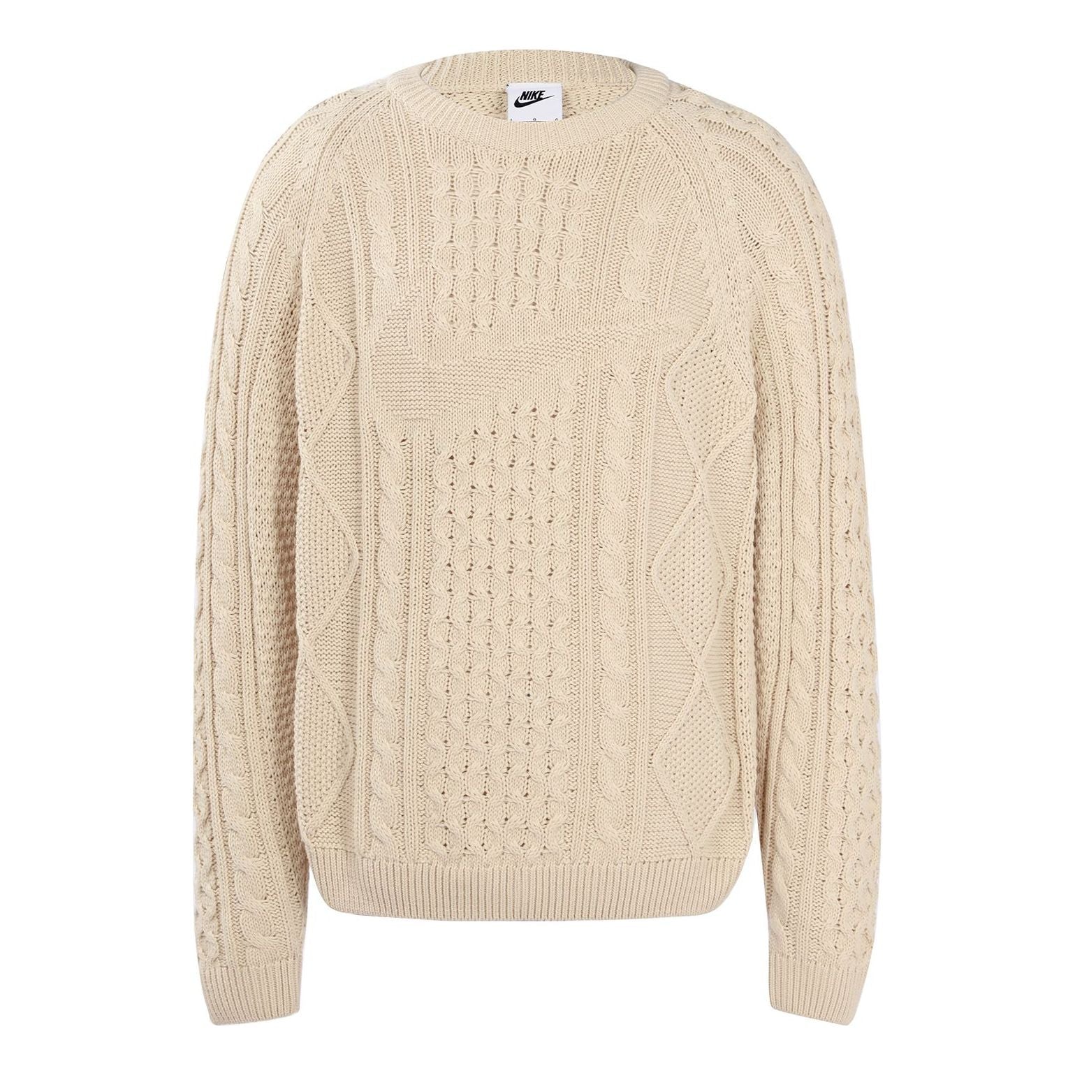 Nike Solid Color Round Neck  Knit Long Sleeves Wool Sweater Men's  Yellow DQ5177-206