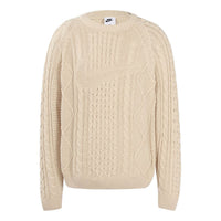 Nike Solid Color Round Neck  Knit Long Sleeves Wool Sweater Men's  Yellow DQ5177-206